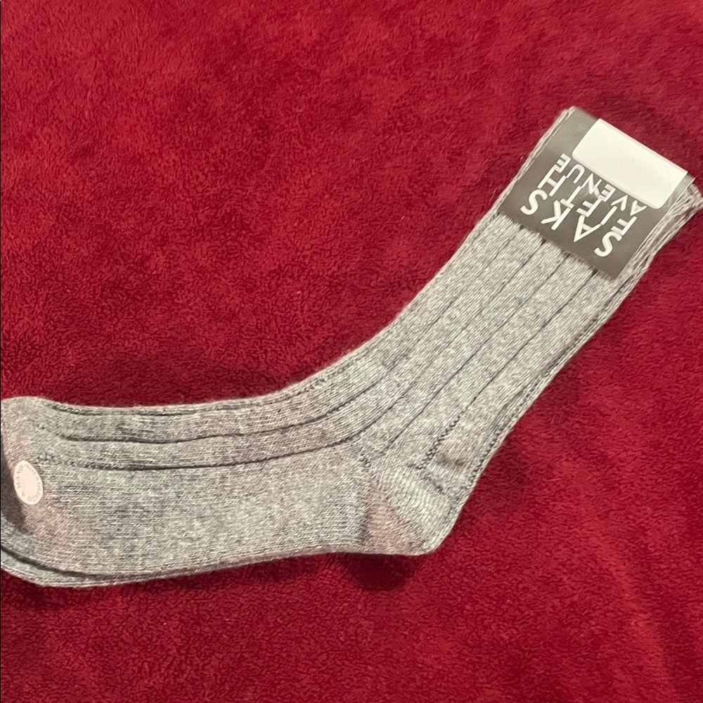 Saks Fifth Avenue Heather Gray Cashmere Socks